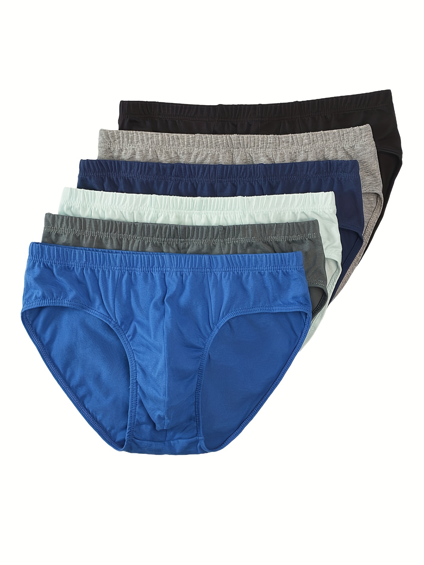 5 pack random color mens solid color simple breathable       briefs