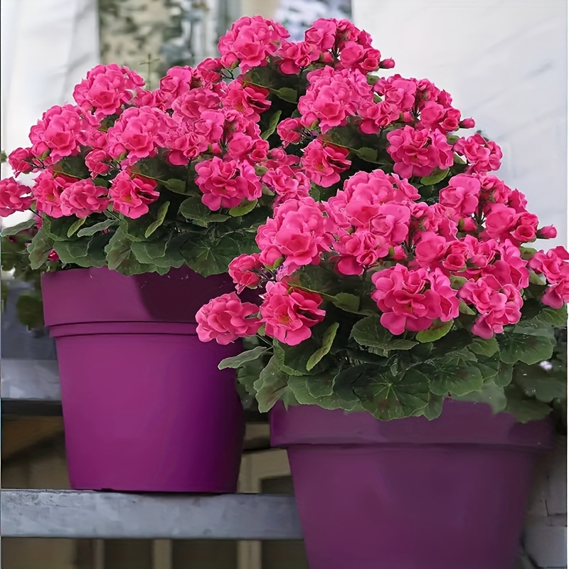 

4-pack Uv-resistant Artificial Geranium & Crabapple Flowers - Long-lasting, Fade-proof Faux Greenery For Indoor/outdoor Decor, Perfect For Home, Garden, Weddings & More