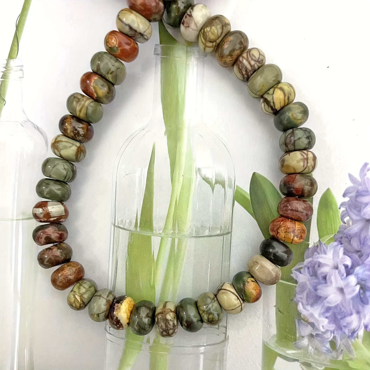 Natural Red Line Pine Abacus Beads for Jewelry Making