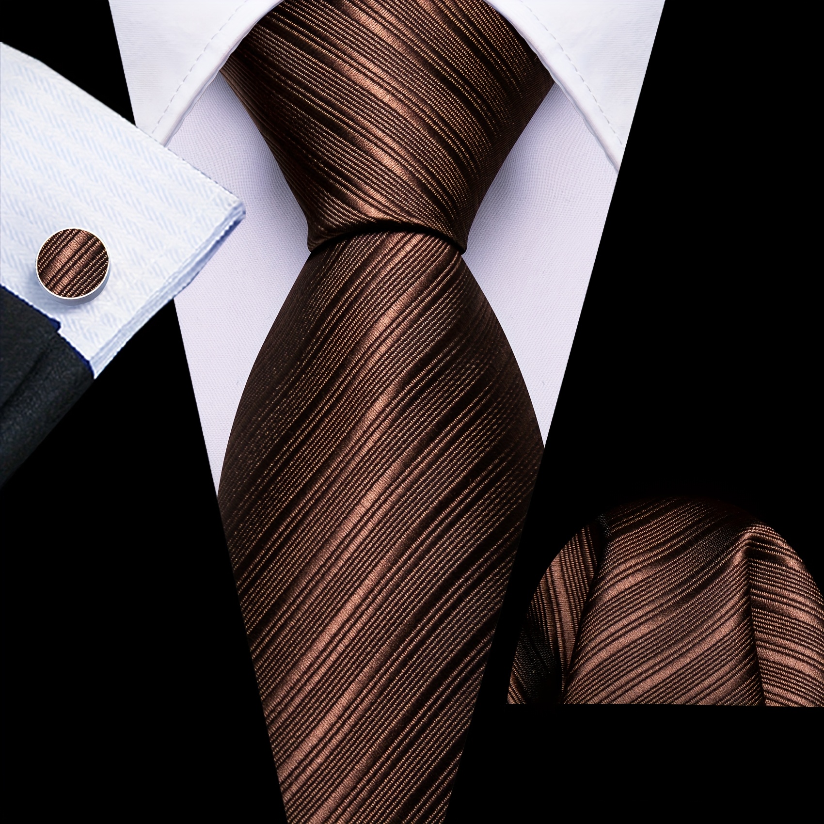Style Tie In With Matching Handkerchief Square Set, A Must-have For Business Events And Wedding Celebrations