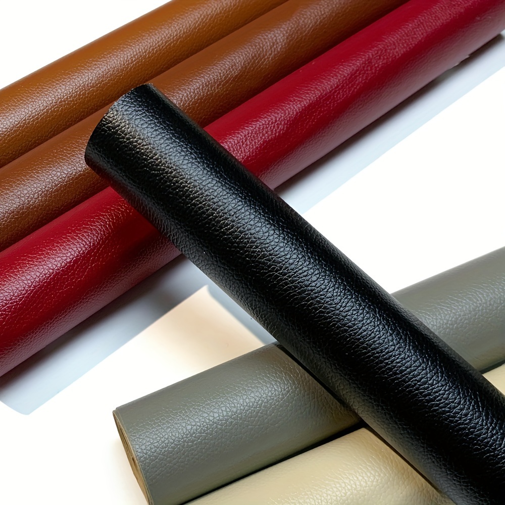 1 Roll Self-Adhesive PU Leather Repair Film, 35*50cm (13.78x19.69in), PU Leather Sticker for Car Seat Interior Door, Motorcycle Seat Soft Film, Waterproof Scratch-Resistant Breathable Multi-Color Optional, Car Seat Repair | Pebbled Texture | Breathable Leatherette