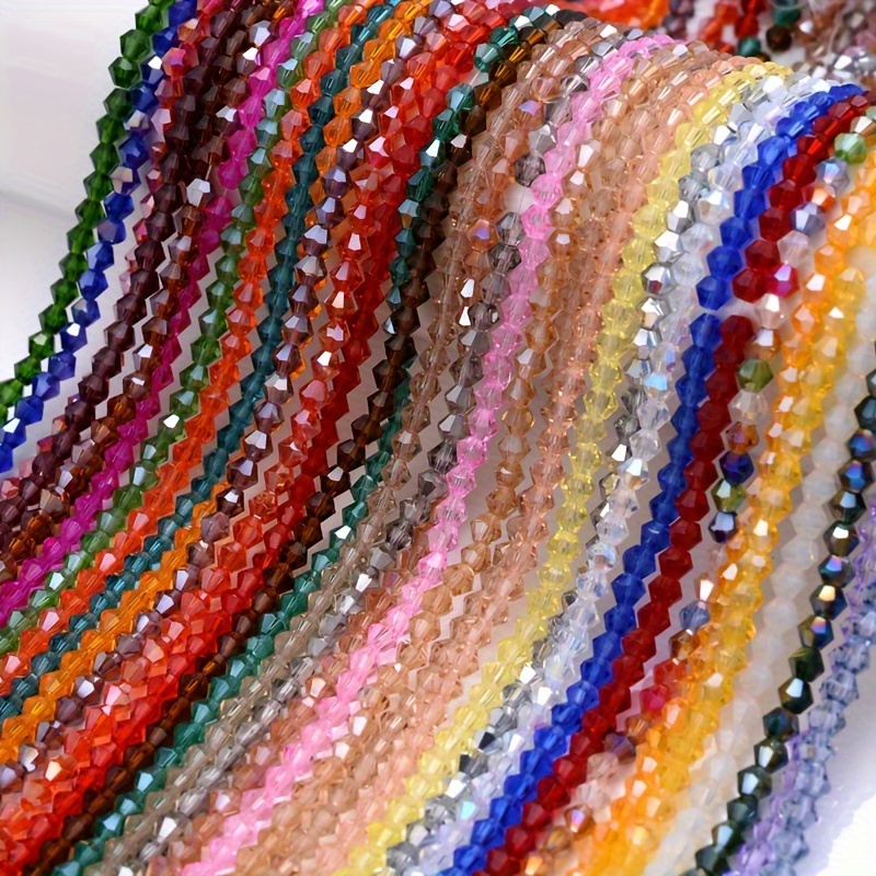 

200pcs 3mm Sparkling Ab Crystal Beads, Quadrilateral & For Diy Bracelets And Necklaces - Jewelry Accessories, Bracelet Crafting|iridescent Beads|ab Beads, Beads For Jewelry Making