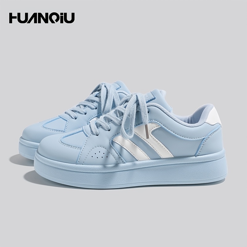 TEMU HUANQIU Baskets à Plateforme pour Femmes | Chaussures Décontractées à de Couleurs Pastel, Chaussures Élégantes pour Femmes, Chaussures de Dame