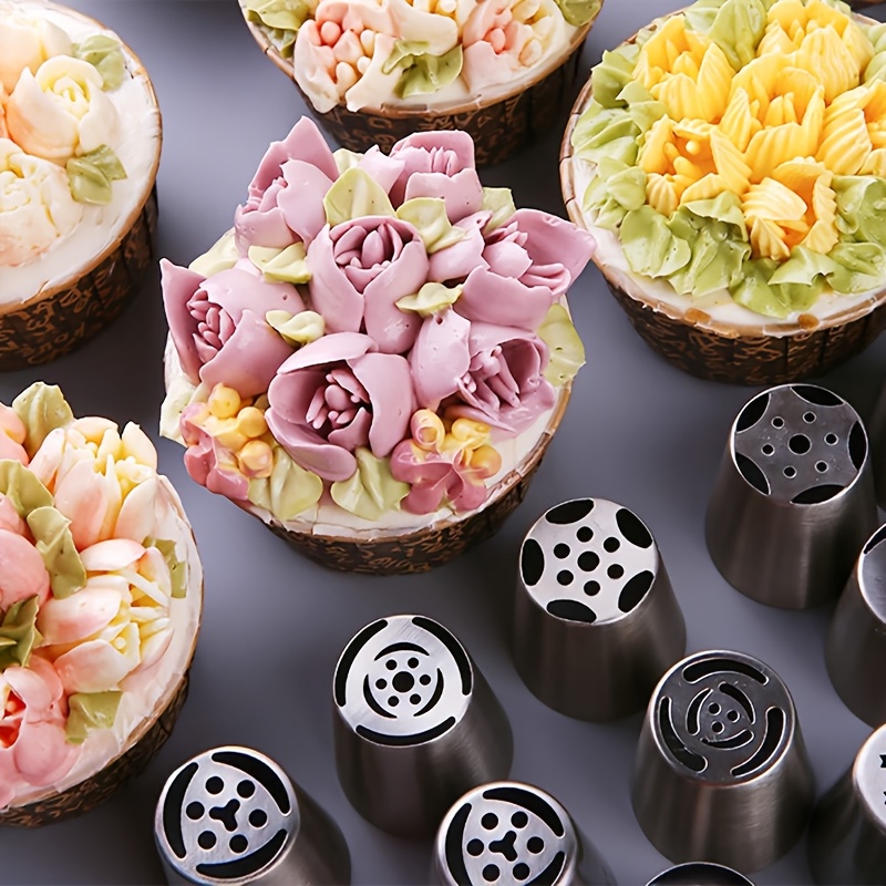 stainless steel baking cake decorating flower nozzle set Temu Oman
