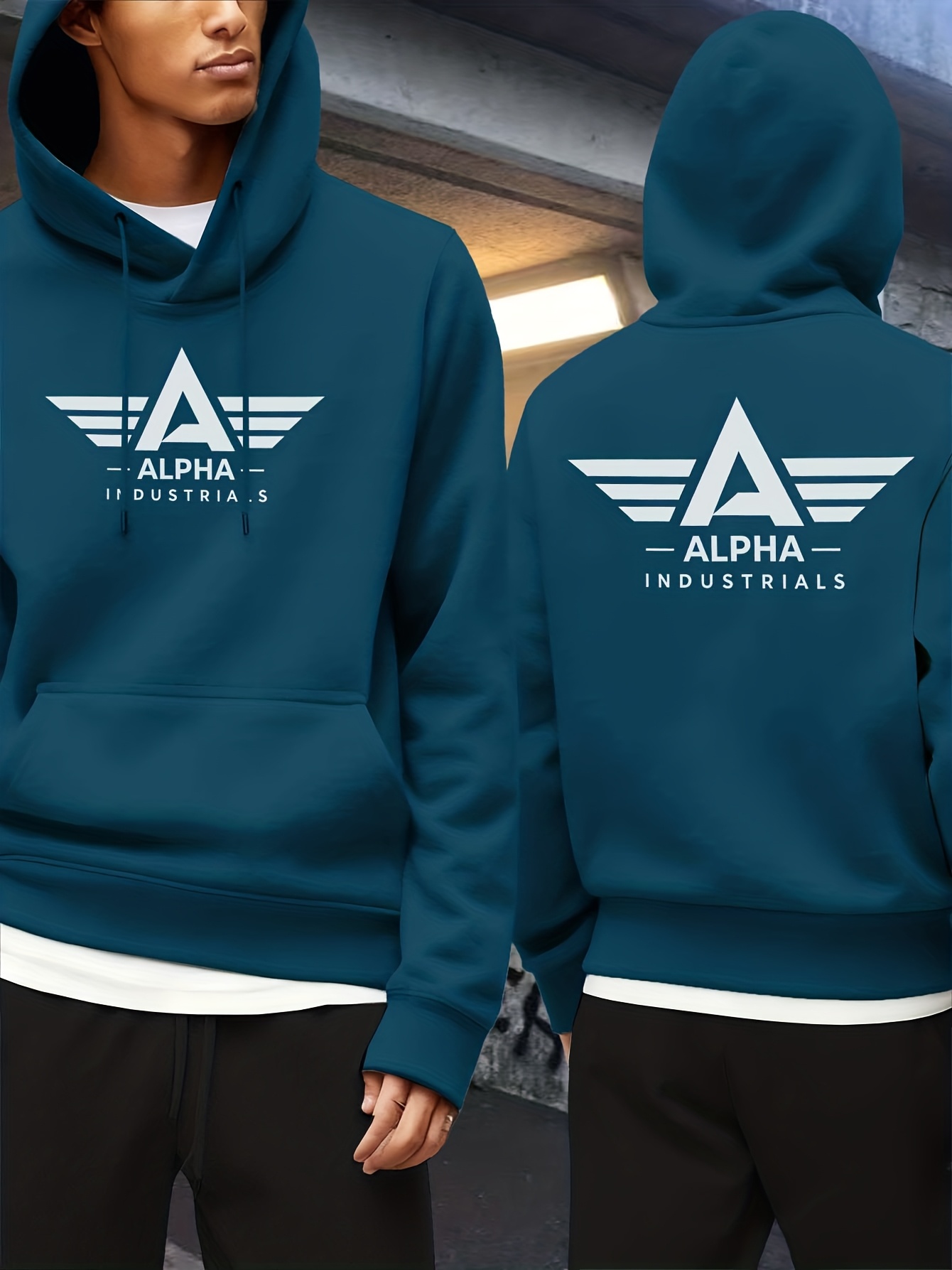 Pluche dikke wintersweater met capuchon voor heren