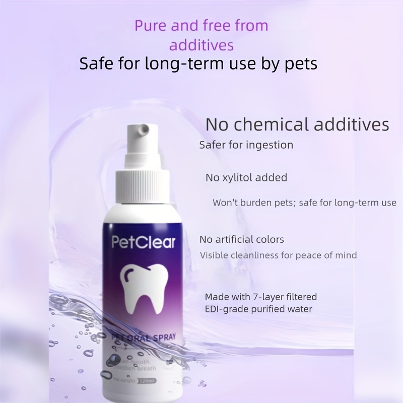 Pet Oral Spray 120Ml Two-In-One / Cleans Teeth And Freshens Breath / Eliminating Odors And Controlling Tartar / Gentle Formula Suitable for Both Cats And Dogs