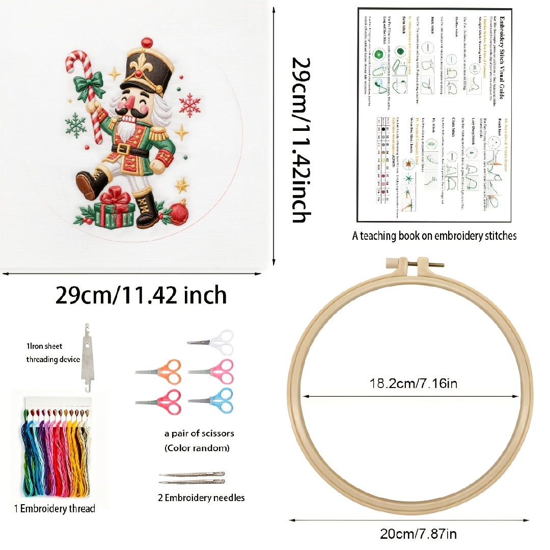 Nutcracker Holding Candy Embroidery Kit for Adult Beginners