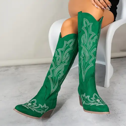 Women's Vintage Embroidered Riding Western Cowboy Boots, Women Shoes Women's Vintage Embroidered Riding Western Cowboy Boots, Women Shoes