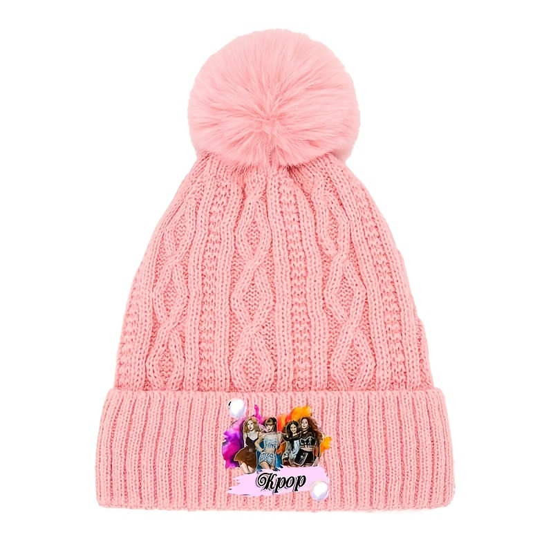 TEMU 1pc K-pop Women's Winter Warm Beanie, Thick And Stylish Cold-proof Hat, Fashionable Thick Cold-proof Brimless Beanie, Suitable For Outdoor