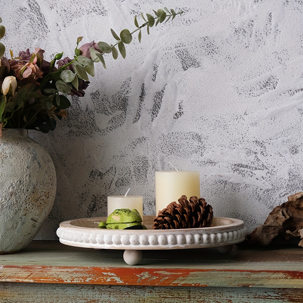 Hanobe Decoratieve lade decor rond: zwarte kralen salontafel trays