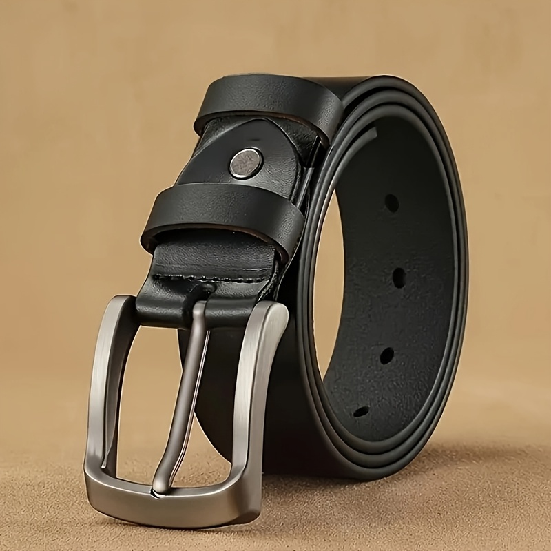 E-shop Herren-Gürtel aus echtem Leder mit langlebiger Metalllegierungsschnalle im klassischen minimalistischen Stil. Ideales Geschenk für Freunde,
