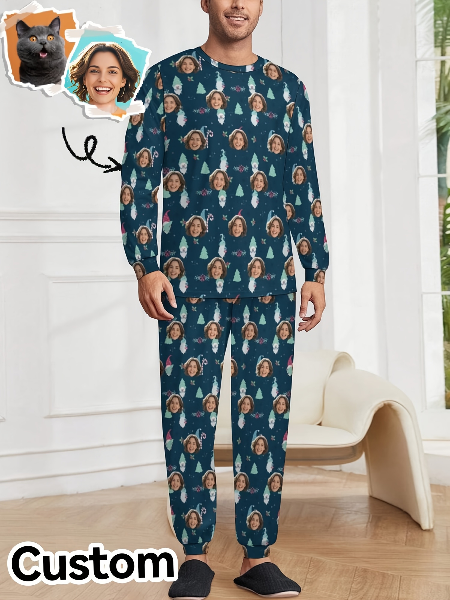 Pijamas Navideñas Pijamas Hombre Personalizados Pajamas Pijamas