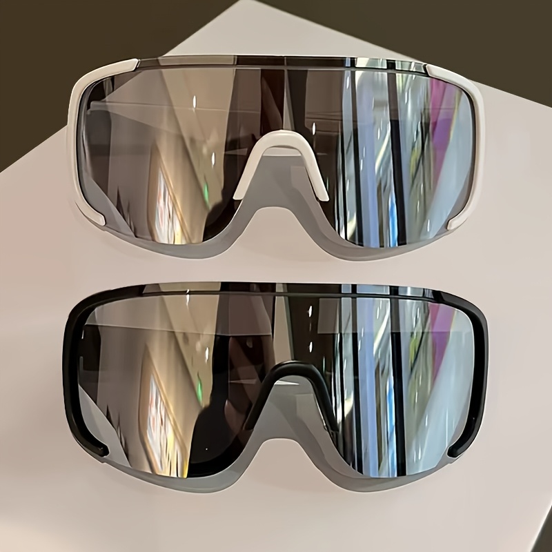 Image of 2pcs Premium 1pc Wrap-around Glasses, Urban Explorer, Vintage Style Unisex Fashion Eyewear, Ideal For Outdoor Rock Climbing, Fishing, Running, Hiking, Perfect As A Gift With Photo Props