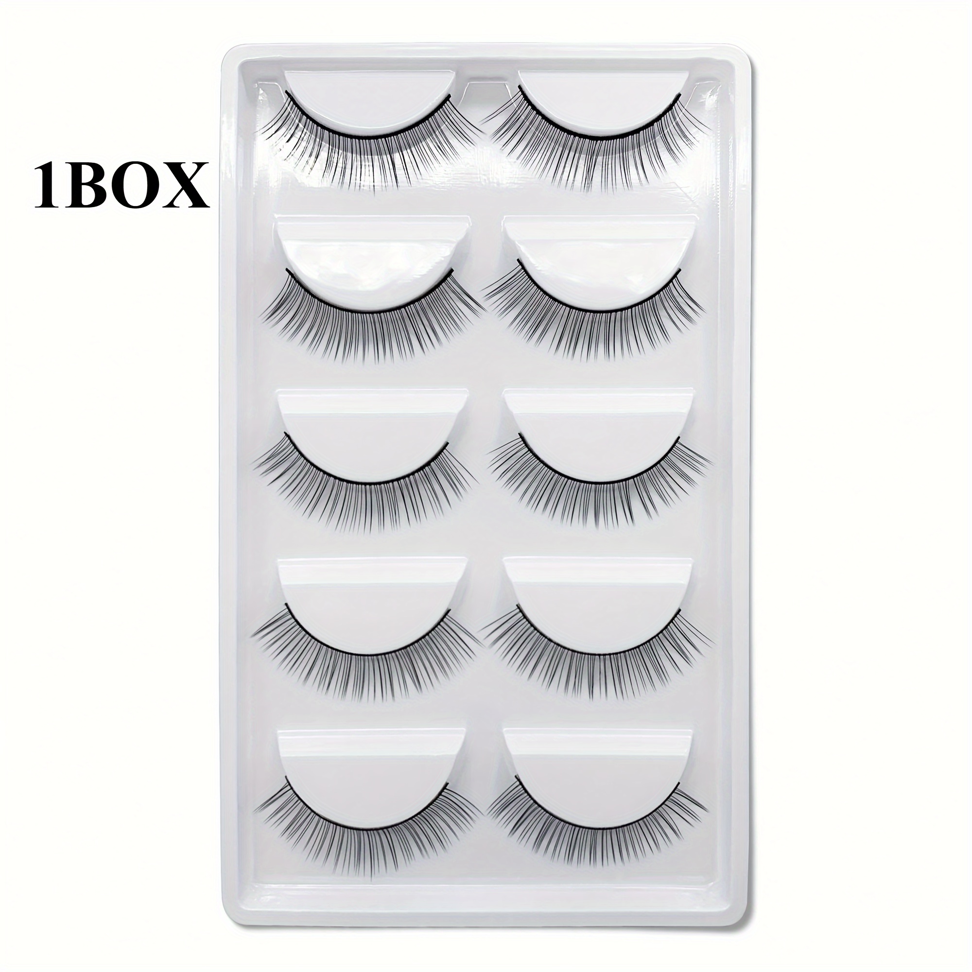 5 Pairs Per Box Practice False Eyelashes Training Eyelash Eyelash Extension Practice Suitable For Beginners