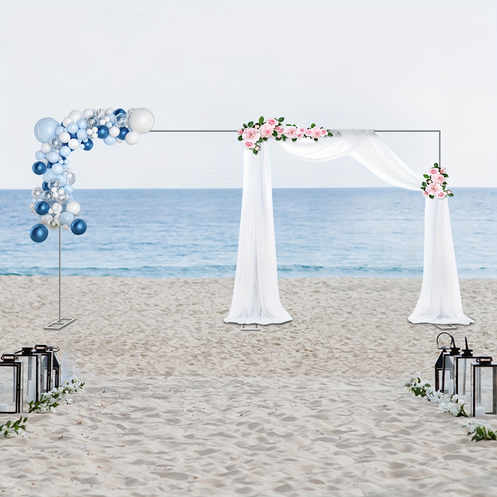 

3*6m Wedding Stand 20 Square Tubes Silvery 1m Section Shrink Connection Accessories 50*23cm Feet