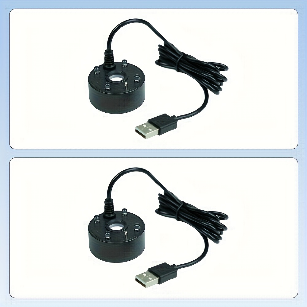 TEMU Usb Led Light Up Mist Maker Fogger, 2pcs Aquarium Landscape Spray Device, Mini Fog Machine For Fish Tank, Haunted House, Amusement Park,