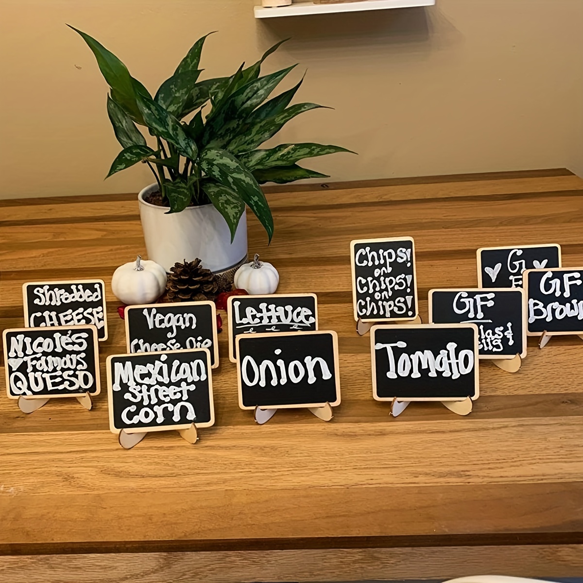 

20pcs Mini Chalkboard Signs With Stand, Food Signs For Party Buffet, Table Numbers, Place Cards Display, Weddings, Buffet