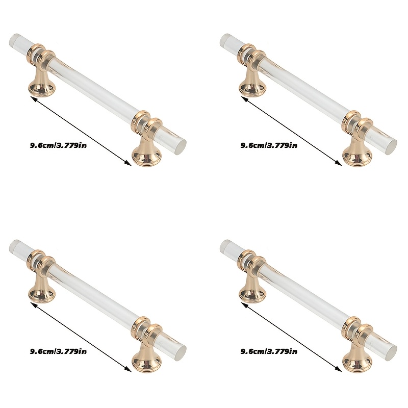 TEMU 4-pack, 8-pack, Modern Transparent Handles, Light Luxury Plastic Handles, Cabinet Door Handles