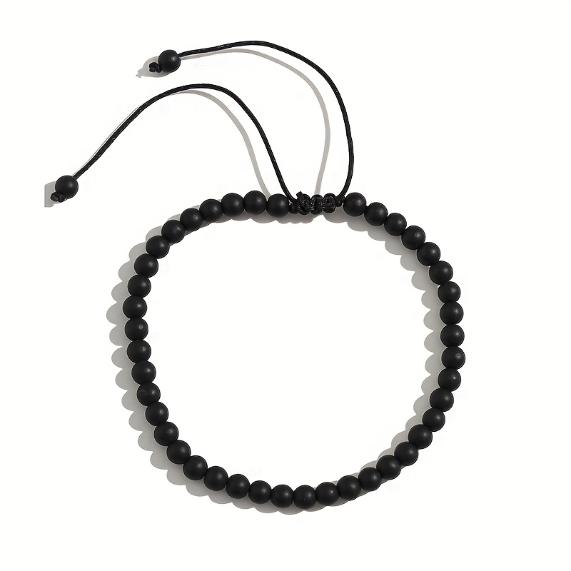 Fashionable Matte Stone Casual Anklet, Hand-woven Adjustable