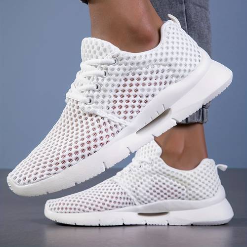 mens mesh casual walking shoes lightweight hollow summer breathable casual shoes