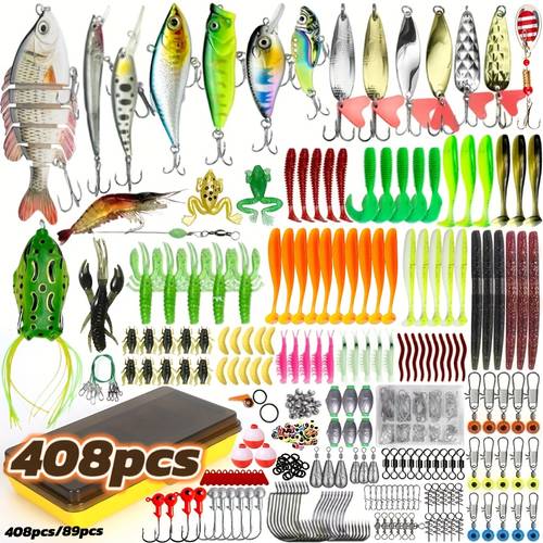 outdoor fishing lure set including a tackle box featuring lures treble hooks soft baits and hooks suitable for trout and lakes this exquisite 89pcs set is perfect for christmas