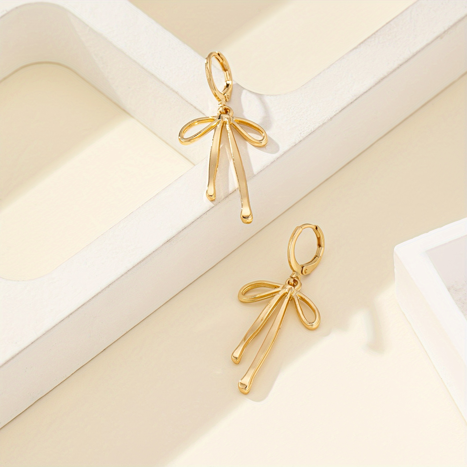 Bowknot Stud Earrings 14K Gold Plated Ear Post Accessory