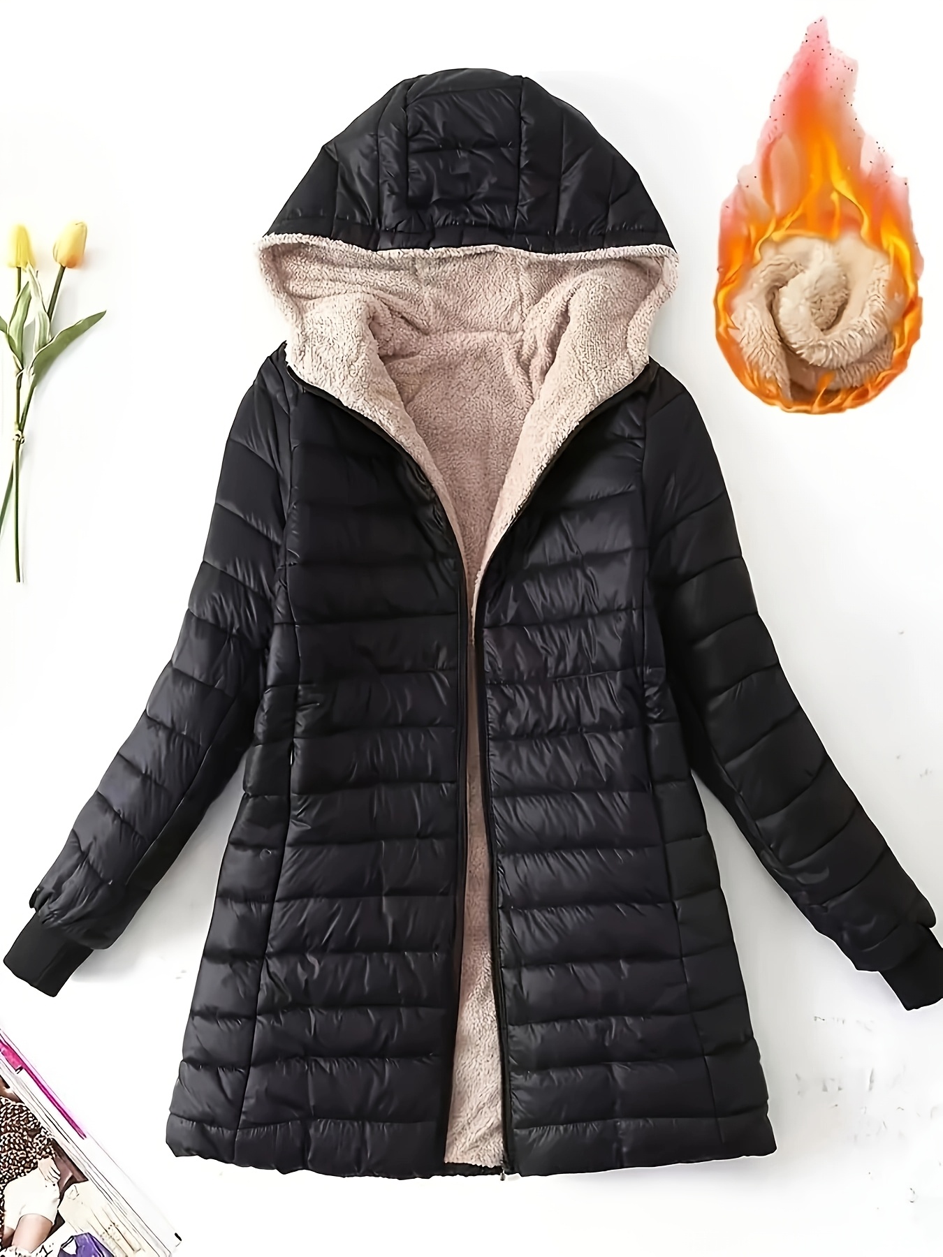 black coats sold on Temu United States