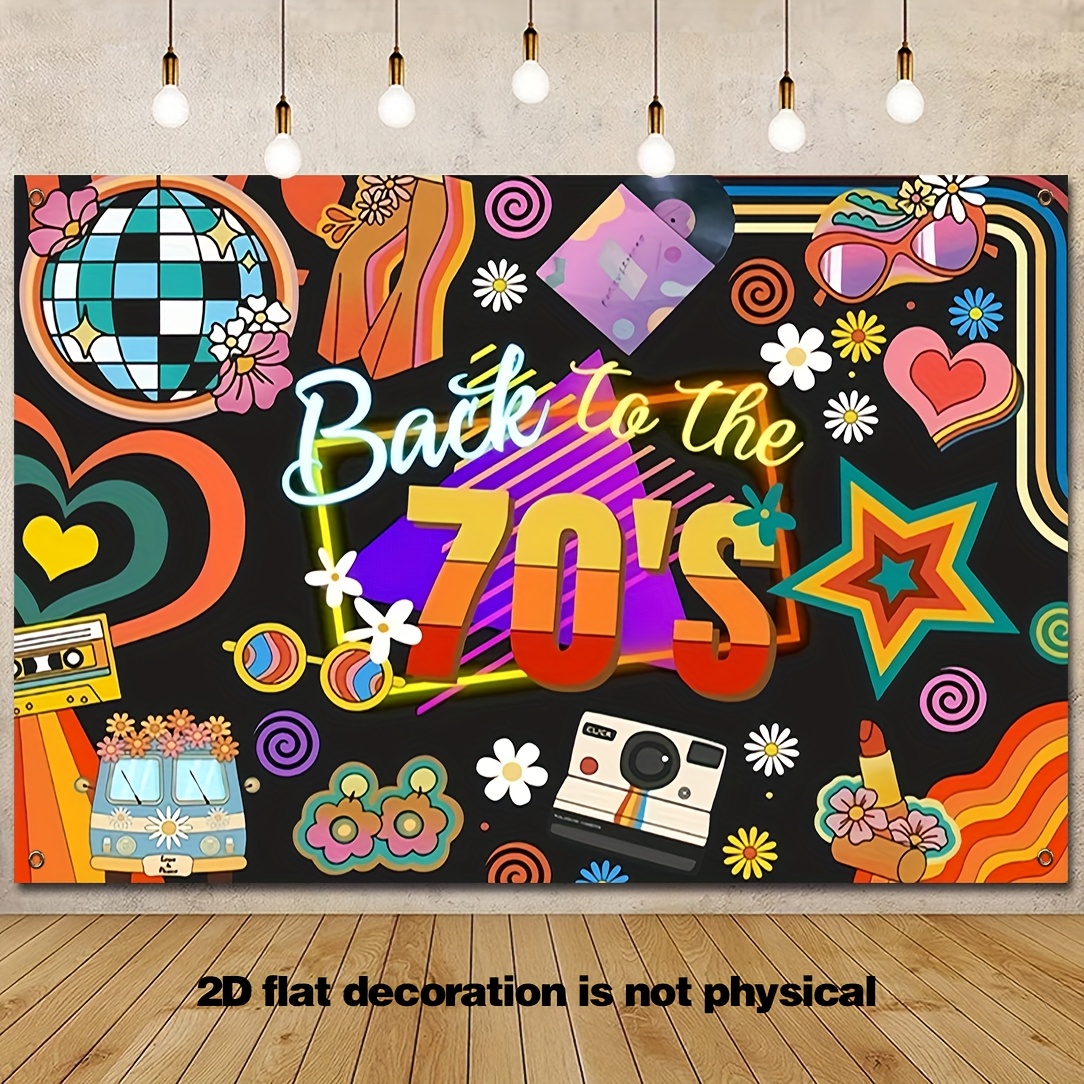 E-shop 1 Stück ein 5.9 x 3.6 Fuß Hintergrund für eine Party mit 70er-Jahre-Motto, mit Disco-Dekorationen, die an die 1970er Jahre erinnern. für ein