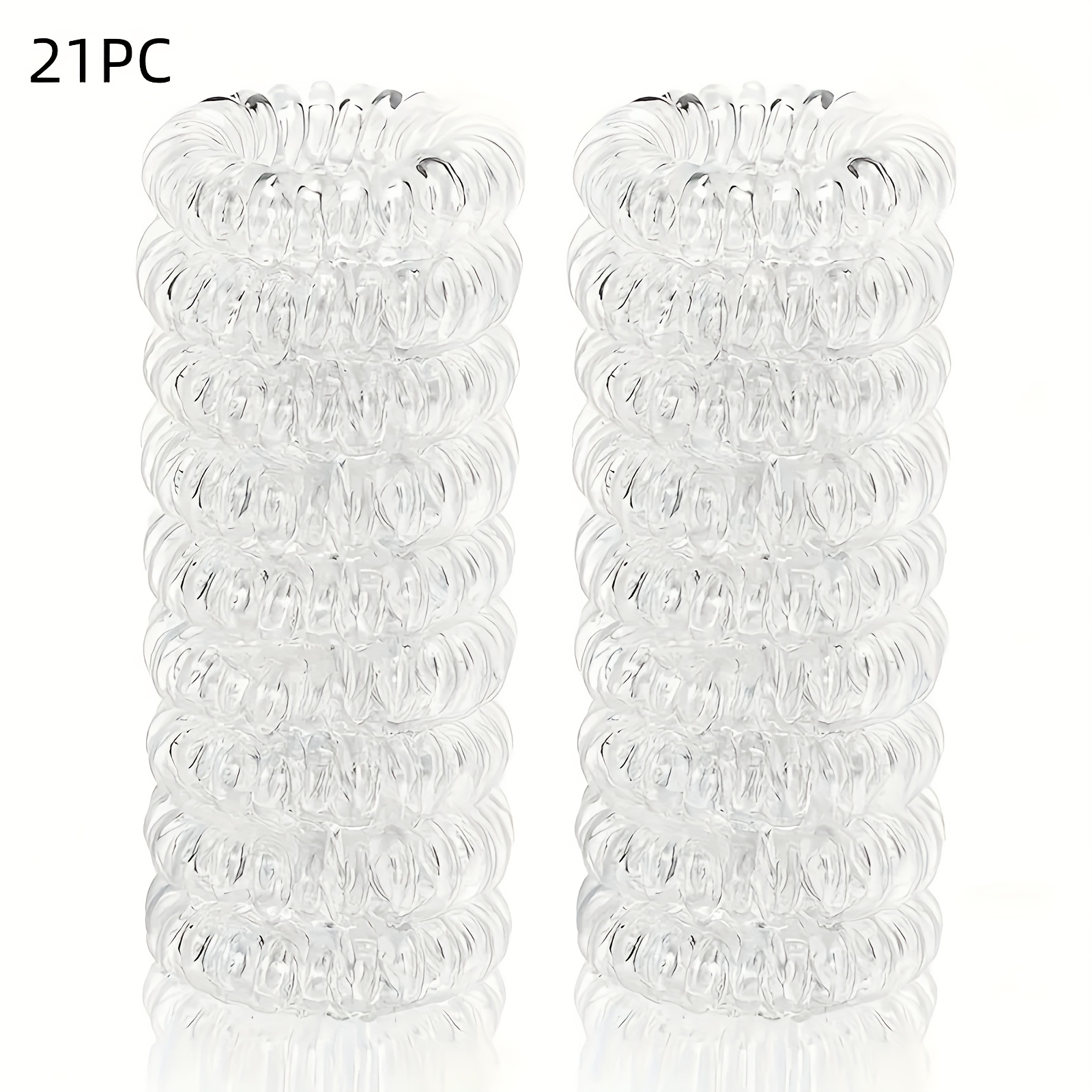 E-shop 21-teiliges Set Spiral-Scrunchies in Telefonschnur-Optik für Damen, spiralförmige elastische Haargummis, Pferdeschwanzhalter, spiralförmige