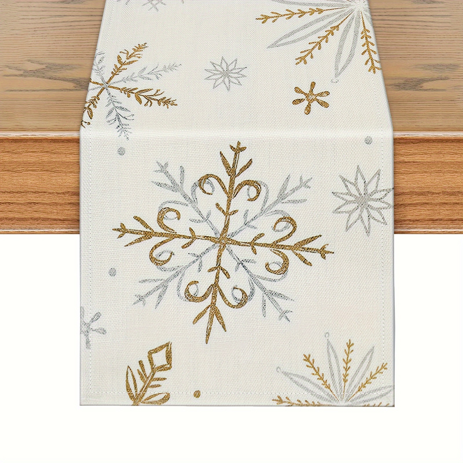 

Christmas Trees Merry Table Runner, 72 Inches Long Seasonal Winter Christmas Holiday Farmhouse Decoration Festival Decor Accessory, Snowflakes