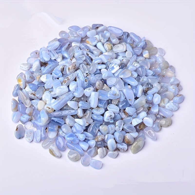 

Blue Chalcedony Tumbled Stones, 2oz - Polished Crystal Gravel For Succulents, Vase Fillers & Terrariums