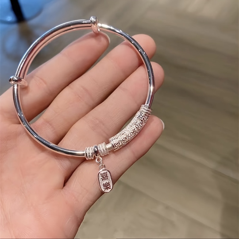 

S999 Silver Bracelet Peace Joy Bracelet Guofeng Solid Bracelet 25g/0.88oz