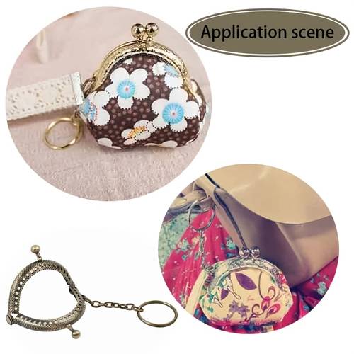 purse round bag arch coin bag claspmetal purse frame purse frame clasp lock retro kiss lock frames pack with key ring metal frame for diy crafts diy crochet fabric bag bag decoration for wallet crafting 2 inch replacements diy wallet making