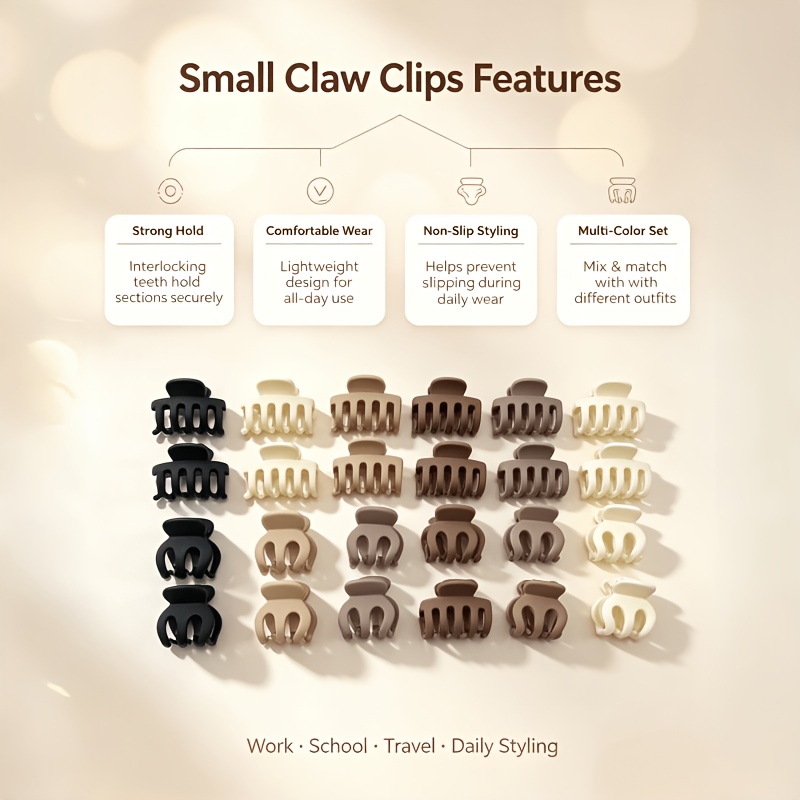 10pcs Matte Mini Pumpkin Dragon Claw Hair Clips Set