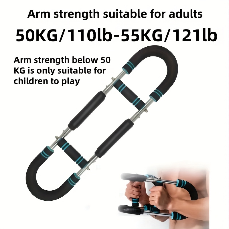 U-Shaped Adjustable Forearm & Chest Strength Trainer - 2-Level Spring Resistance Bands, Comfortable Grip, Detachable Design, 60-100LBS Home Gym Equipment for Arm Workouts, Portable Strengthener for All Fitness Levels, Gym Accessories, Sleek Exercise Equipment, Durable Construction