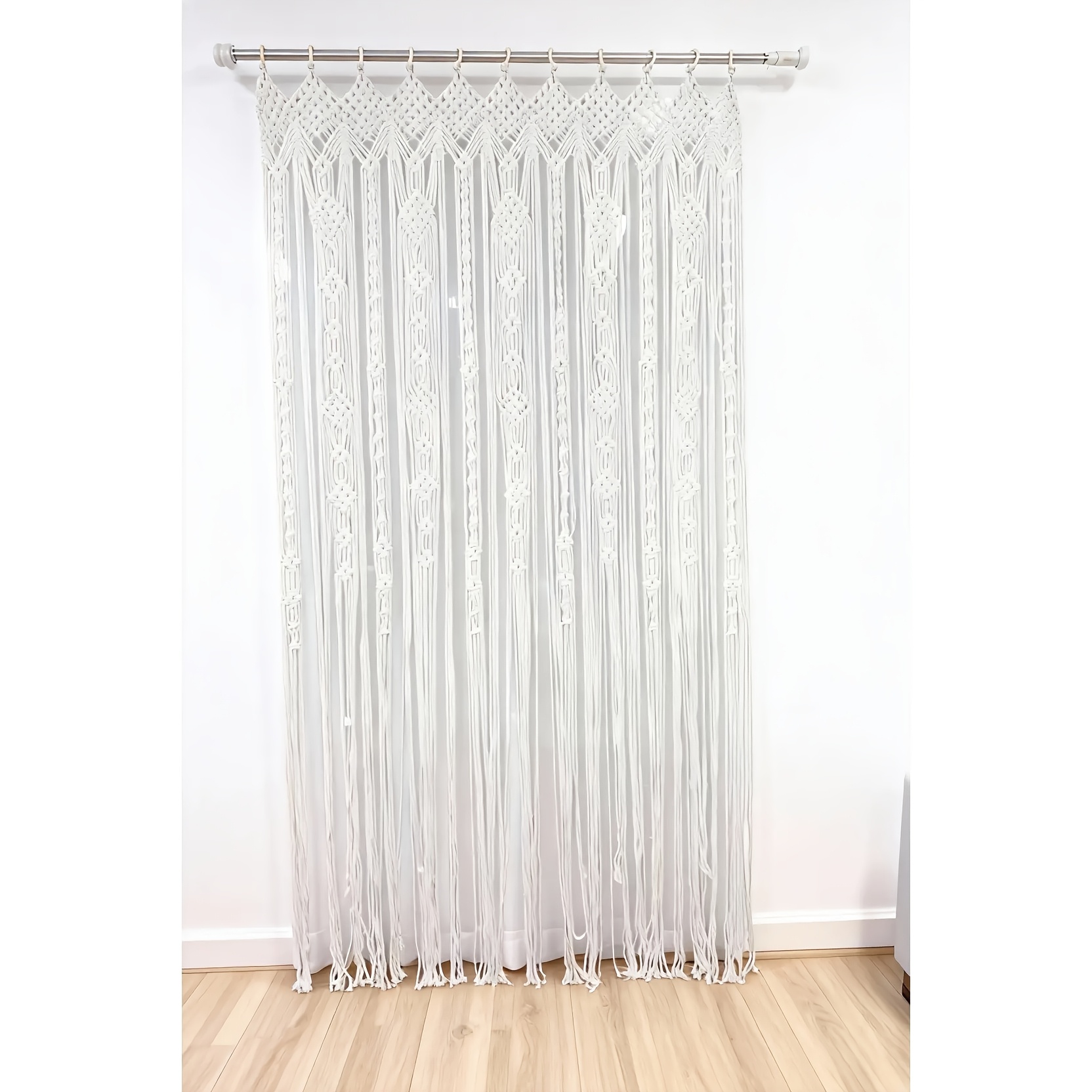 TEMU 90*200cm Bohemian Style Curtains 2025 New Model Door Curtain, Curtain Rod, Curtain Partition, Dividing Style Atmosphere Of The Background Wall