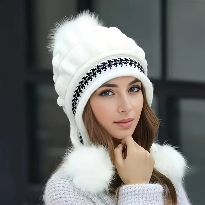 Fantasy Fleece Beanie Mütze mit Ohrenklappen dehnbares Acrylgewebe verstellbare Kappe und Aufbewahrungstasche Handwäsche oder Details 0