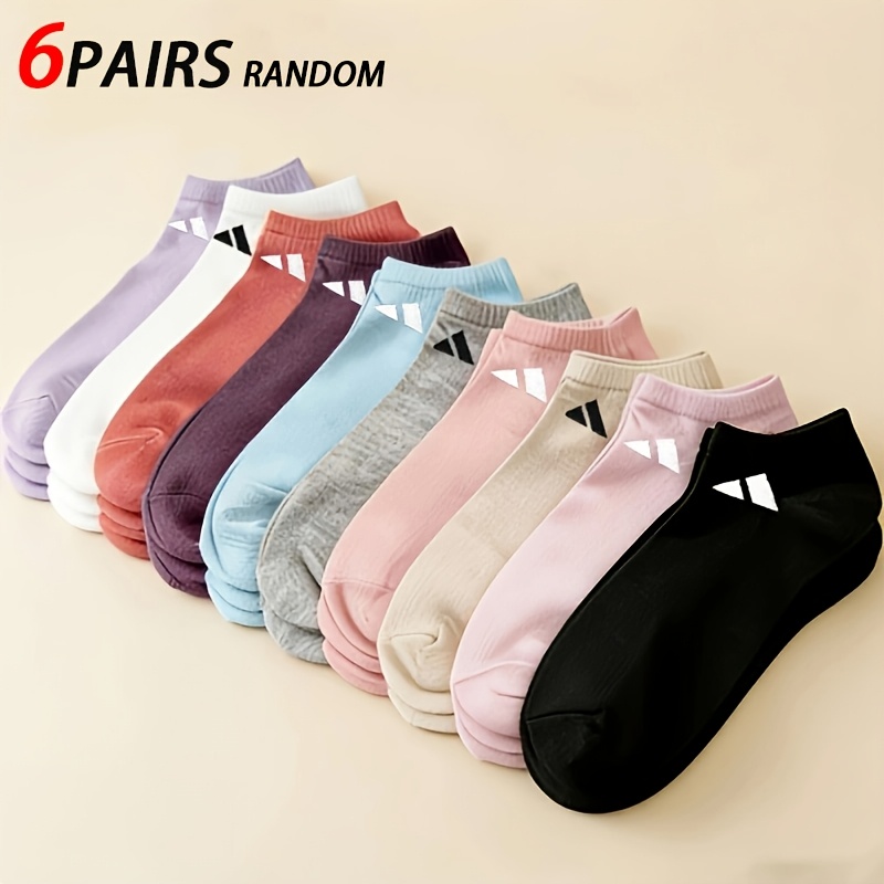 TEMU 6-pair Women's Ankle Socks - Suitable For Casual Attire & Special Occasions, Breathable Lightweight Invisible Spring Summer Socks With Soft