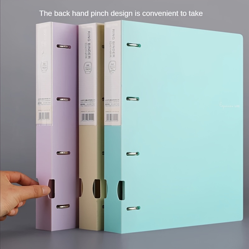 

1pc A4 Colorful Binder Folder - 4-hole Punch, D-ring Organization For Office Documents & Supplies Paper Organizer Binder Office Binder