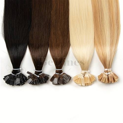 extensão de cabelo com cabelo natural cabelo liso pré-adesivo de queratina extensão de cabelo com sem costuras 30g 50 unidades um pacote para mulheres