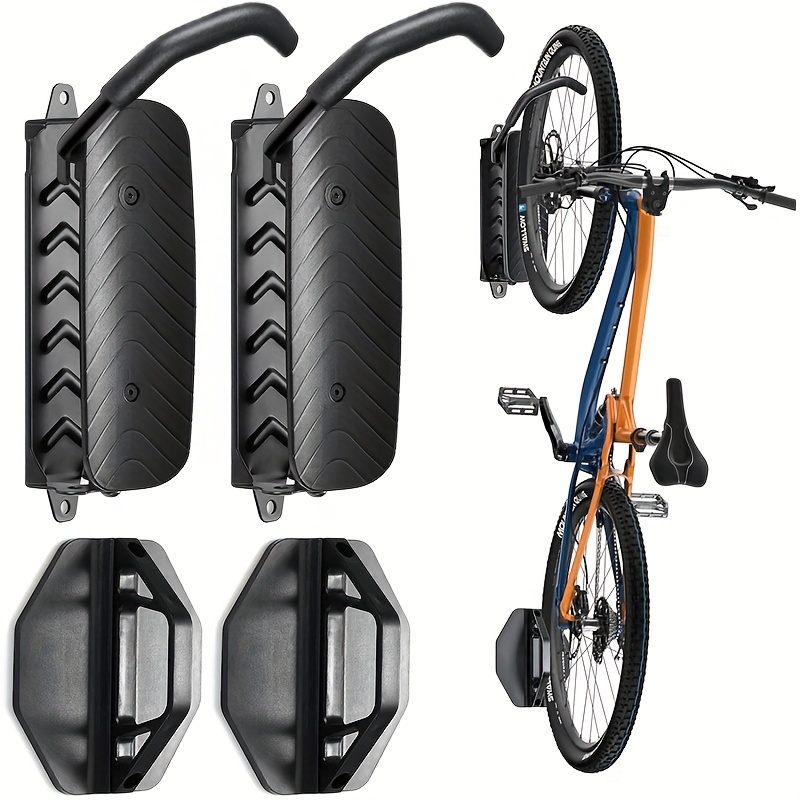 TEMU 1pc/2pcs Rotating Bike Wall Rack, Garage Bike Hanger, Wall Mounted Bike Rack, Space Saving Sturdy Wall Mounted Bike Rack, Vertical Bike Rack Can