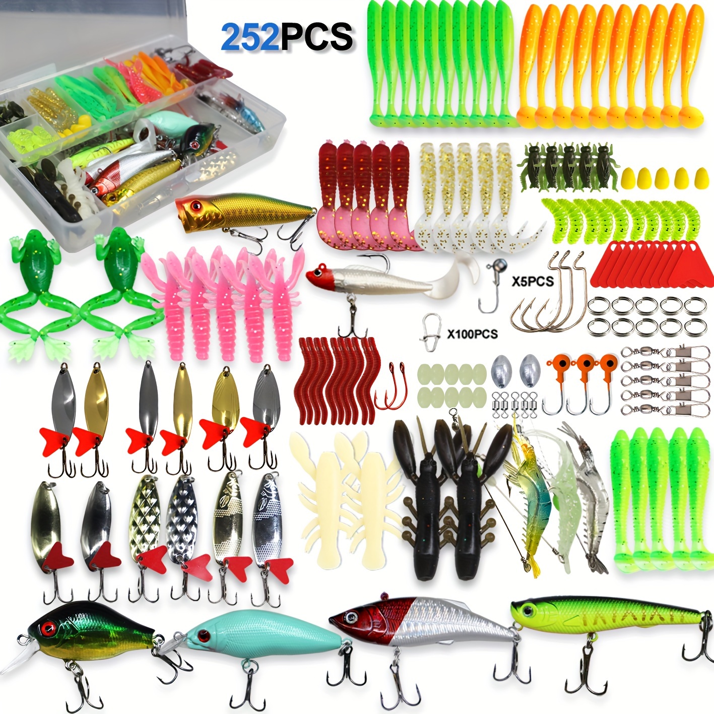 Mixed Color Fishing Lures Kit Image 7