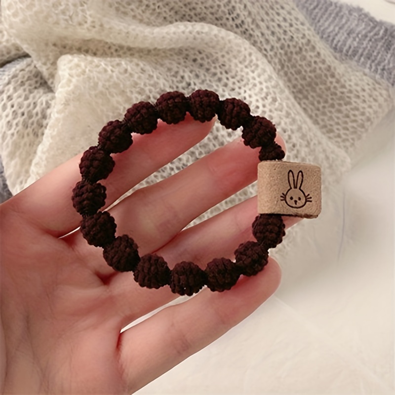 5pcs High Elastic Rabbit Hair Ties, Durable and Versatile