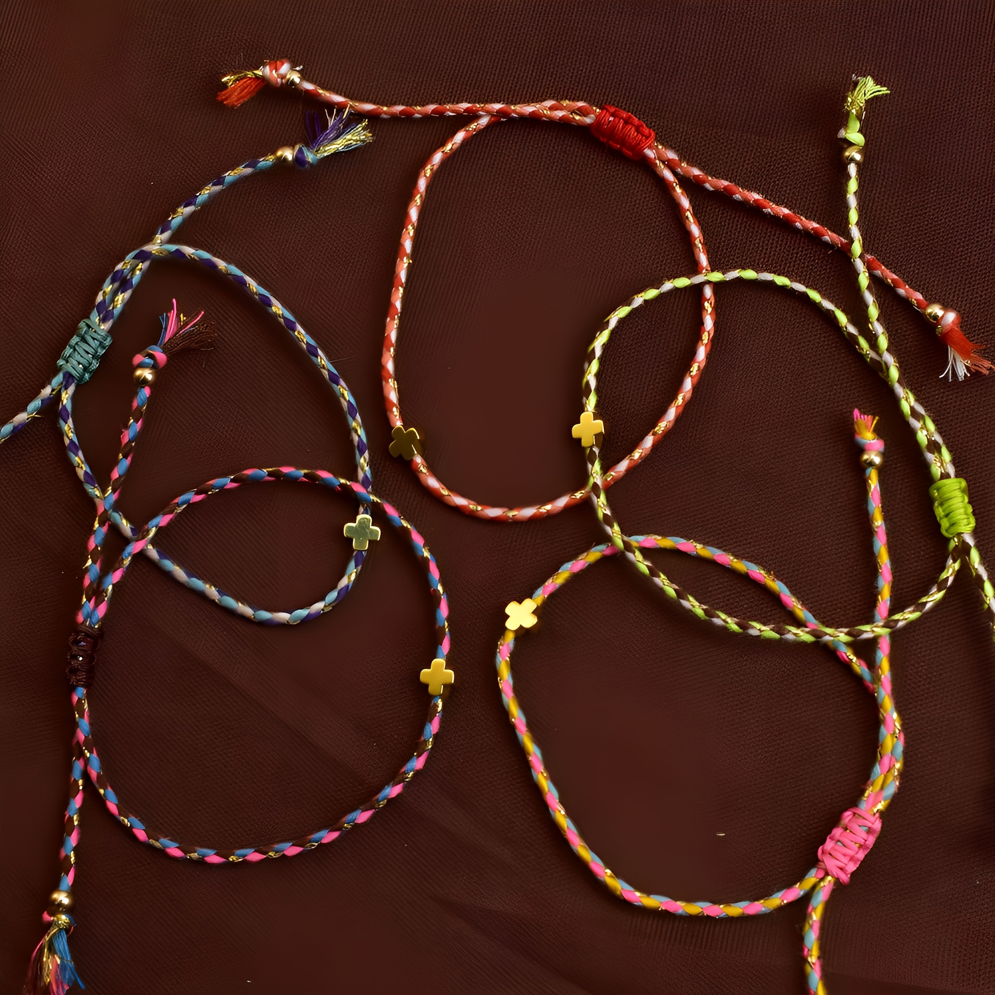 5pcs Summer Dopamine Lady Cross Elements Bracelet Set