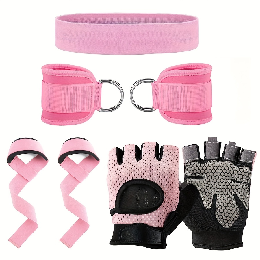 7pcs   workout set barbell pads for squats   ankle straps weightlifting bands gym gloves   band durable nylon material 0