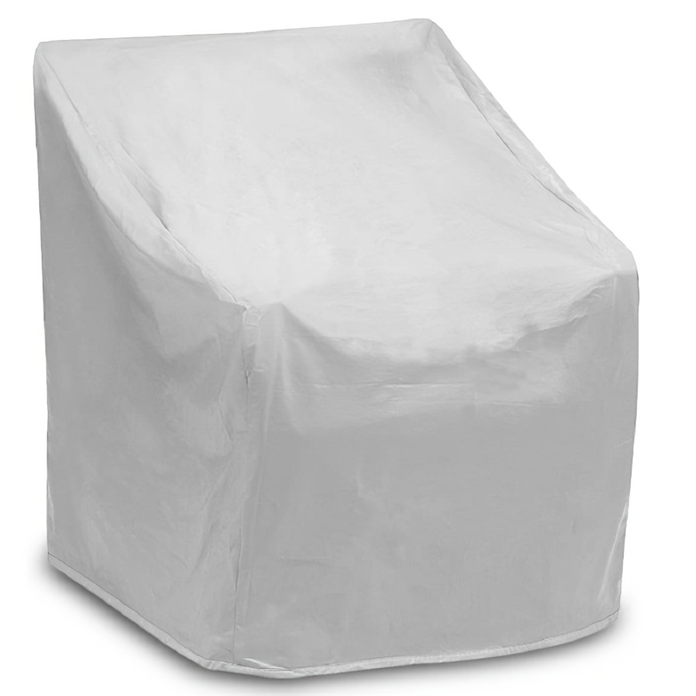 1pc gray chair cover heavy duty 190t material outdoor furniture protector with adjustable drawstring closure   chair and sofa all weather storage bag