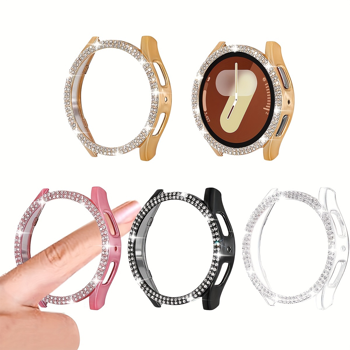 

4pcs Sparkling For 4/5/6/7, 40mm & 44mm - Hard Protective Covers With Precise Cutouts, Waterproof, Easy Charging