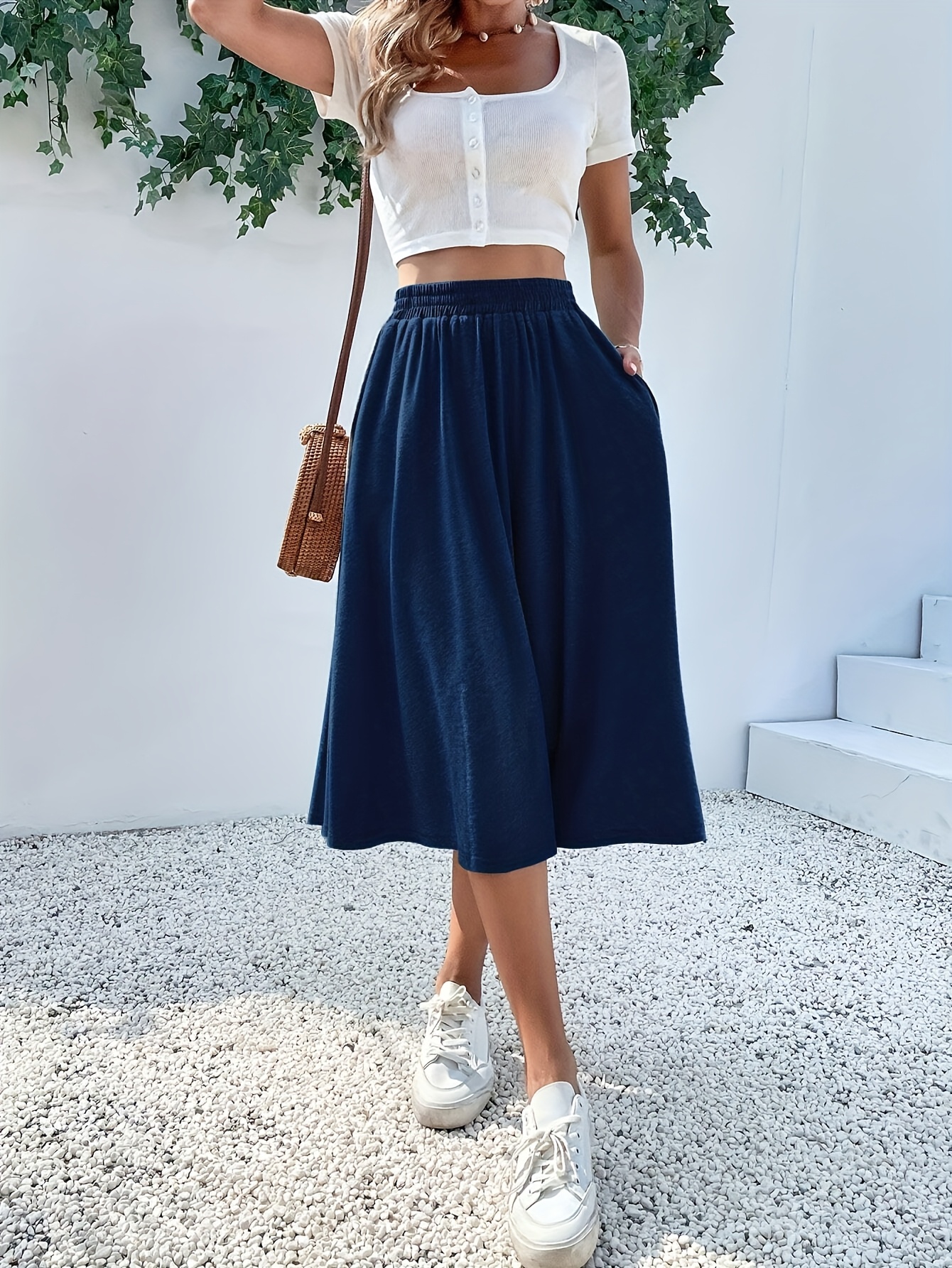 アレグラ ケー レディース スカート ボトムス Women's Elastic Waist Chiffon Handkerchief Hem Flare Midi Skirt 送料無料 アレグラ ケー レディース スカート ボトムス Women\u0027s Faux