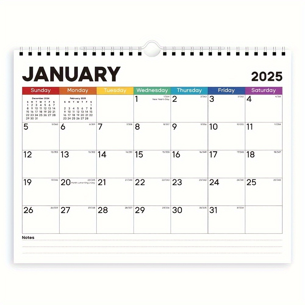 

2025 Color Calendar, Hanging Calendar, 12 Months International Holiday Office , Company Planning