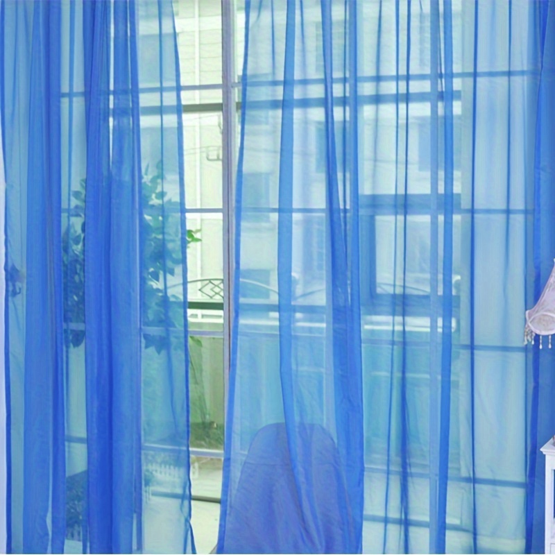TEMU Rideau en Voile Florale Coloré de 100*200 cm, Lot de 2 Pièces - Décoration Maison Élégante pour Porte ou Fenêtre, Panneaux et Foulards